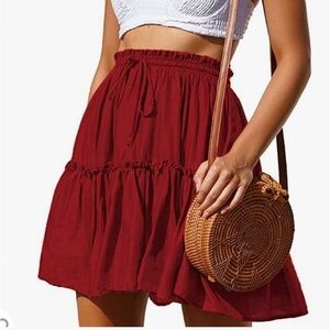 Red flowy skirt size small NWOT #61